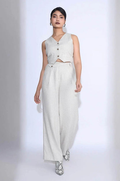 Ivory Minimal Linen Co-ord Set