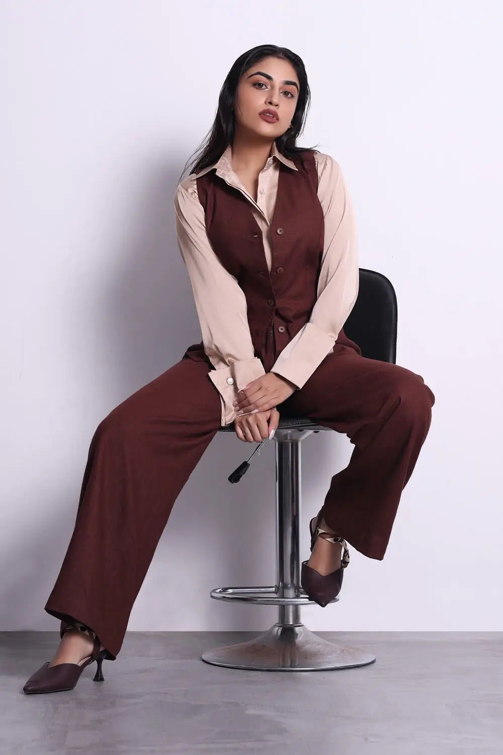 Mocha Elegance Office Co-ord Set