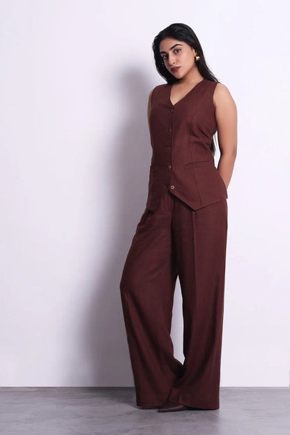 Mocha Elegance Office Co-ord Set